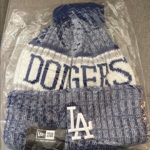 New Era Blue and White Dodgers Beanie